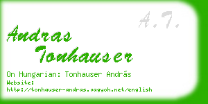 andras tonhauser business card