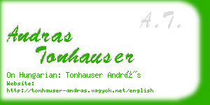 andras tonhauser business card